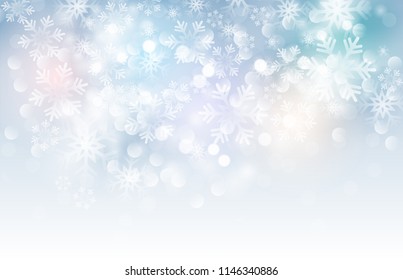 Winter card with snowflakes. Vector illustration. Holiday christmas backdrop