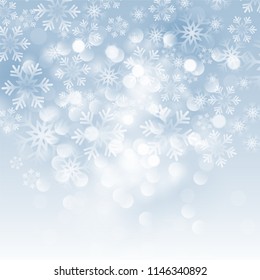 Winter card with snowflakes. Vector illustration. Holiday christmas backdrop