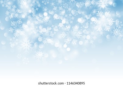 Winter card with snowflakes. Vector illustration. Holiday christmas backdrop