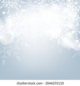 Winterkarte mit Schneeflocken. Vektorgrafik.