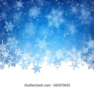 Winter card with snowflakes. Vector paper illustration.