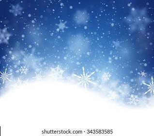 Winter card with snowflakes. Vector paper illustration.