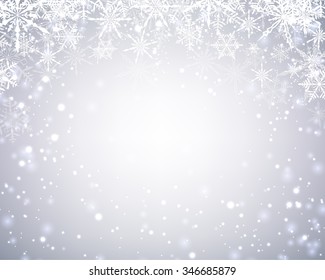 Winter card with snowflakes. Vector paper illustration.