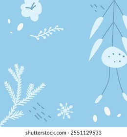 Winter card template. Banner in naive style. Vector hand drawn illustration.