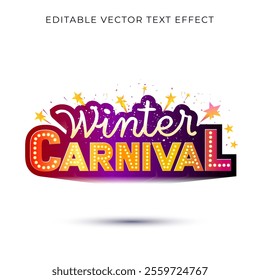 Winter carnival logo design with fun, party, invite and christmas celebration theme.