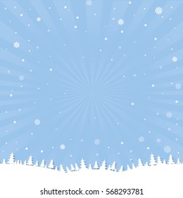 Afiche De Caricatura De Invierno Con Malla Gradiente, Ilustración Vectorial