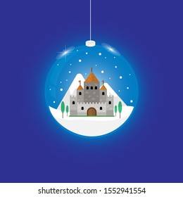 In the winter of the castle in the crystal ball