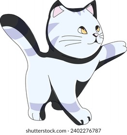 Winter Cat Drawing Vector Illustration