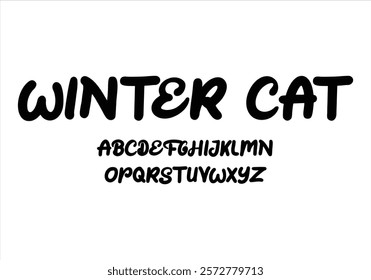 Winter Cat font for logo and headline. Isolated vector typeset