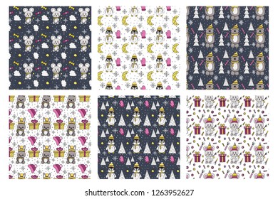 winter celebration animals patterns