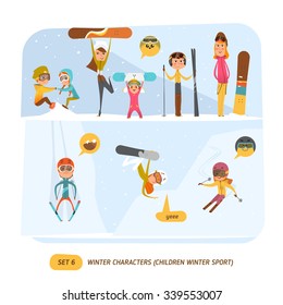 Winter character set. Sport