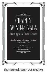 winter charity gala background