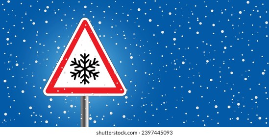Cheque de invierno. Precaución, invierno y nevadas. Cuidado con la señal de temperatura muy fría. El tiempo, el termómetro indica con copo de nieve. Señal de peligro congelante. Fríamente, abrasador. caída de bola de nieve.