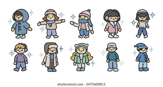 Winter Child Doodle Set Kollektion