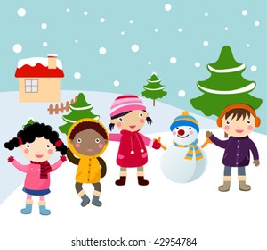 winter and children