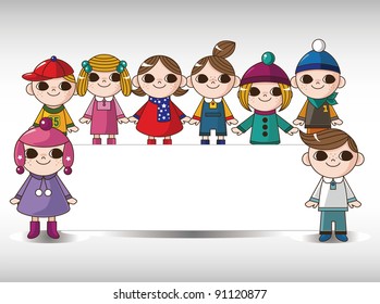 winter children card