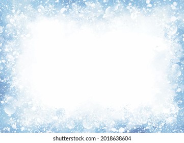 Winter- und Weihnachtshintergrund - Design von Snowenschneeflocken auf blauem Wasser mit Kopienraum, Vektorgrafik
