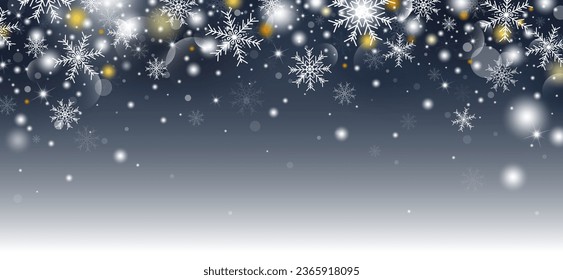 Winter and christmas background design of snowflake with snowfall vector illustration