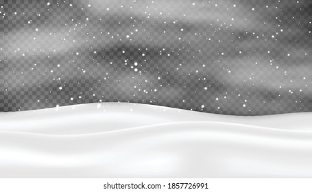 Winter Christmas Background with falling snow Vector