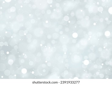 Winter Christmas Background Light Sparks Bokeh Blur Silver