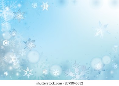 Winter Christmas background with snow and snowflakes