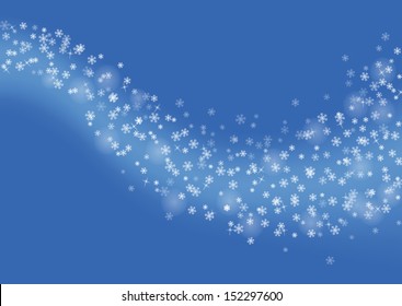 Winter and Christmas background with snowflakes