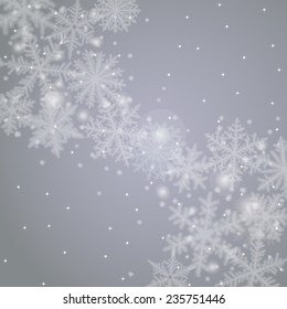 Winter Christmas background with snowflakes.