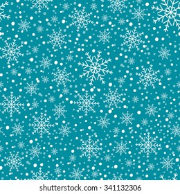 Winter Christmas background with snowflakes.