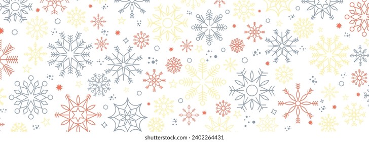 Winter and Christmas background with snowflakes. Christmas background for greeting card. New year and Christmas greeting card. 