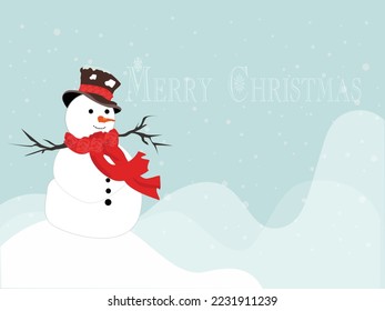 fondo de navidad de invierno con ilustración vectorial de muñecas de nieve. el cielo de los copos de nieve. nieve en caída, para gráfico, decoración de textura de nevada, paisaje, tarjeta, venta, navidad navidad 