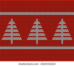 fondo navideño de invierno en la textura de un suéter de punto rojo cálido con bordado