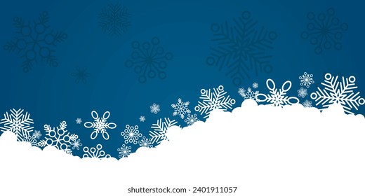 Winter and christmas background vector design with snowflakes with copyspace