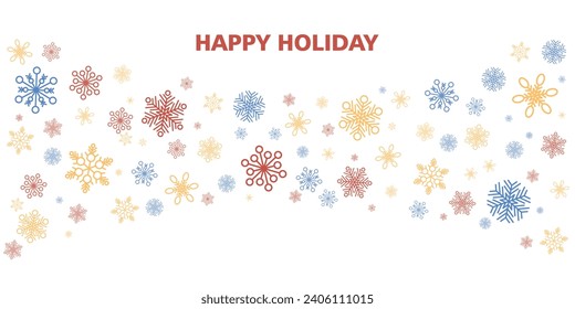 Winter and christmas background vector design with snowflakes