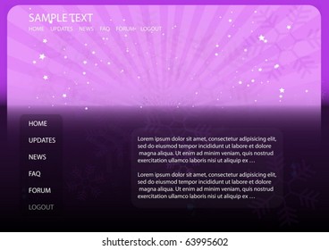 Winter Christmas background  web design template - Pink vector web background illustration