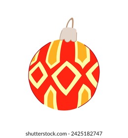 dibujos animados de la bola de navidad de invierno. decoración transparente, adorno alegre, signo de bola de navidad de invierno de luz feliz. ilustración vectorial de símbolo aislado