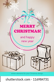 Winter Christmas balls elements for your design
