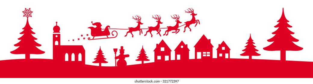 winter christmas banner red colour vector illustration