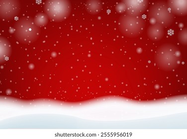 Winter Christmas Banner And Snowfall Border With Gradient Mesh, Vector Illustration