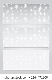 Winter christmas banner vector background,Winter blue sky with falling snow,vector