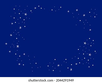 Winter Christmas blue background with snowflakes and a place for the test. vector illustration
