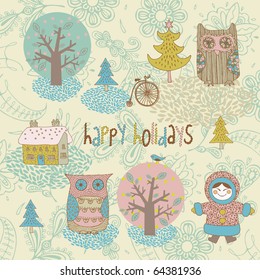 Winter Christmas card
