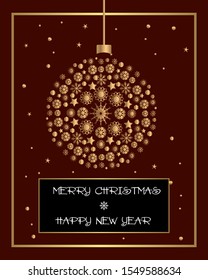 Winter christmas card. Vector drawing for design.