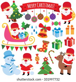 winter christmas clip art set