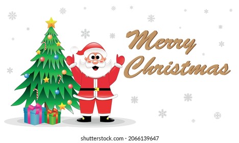 Winter christmas composition in paper cut style.Merry Christmas. Vector illustration.