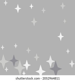 Winter Christmas Cozy Chaotic Mystery Design Pic. White Night Print Sky Stars Wallpaper. New Year Black Holiday Monochrome Silver Pattern. Grey Magic Dark Gray Four-pointed Composition.