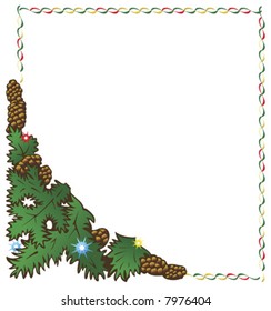 Winter christmas decor floral frame
