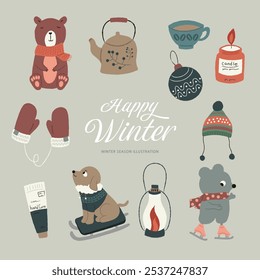 winter christmas decoration illustration elements