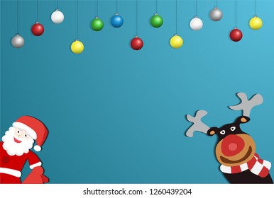 Winter christmas deer with free blank space for text