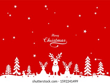 Winter Christmas Deer Vector Background
