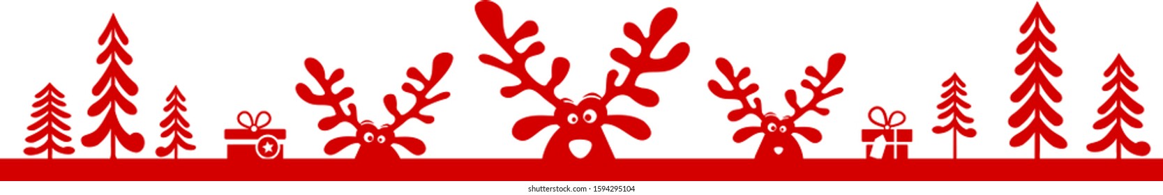 Winter Christmas Deer Vector Background